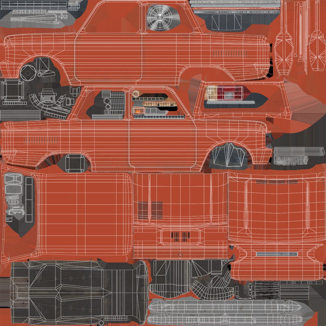 ZAZ-968 3D Model – Low Poly Retro Car, Game Ready FBX - View 13
