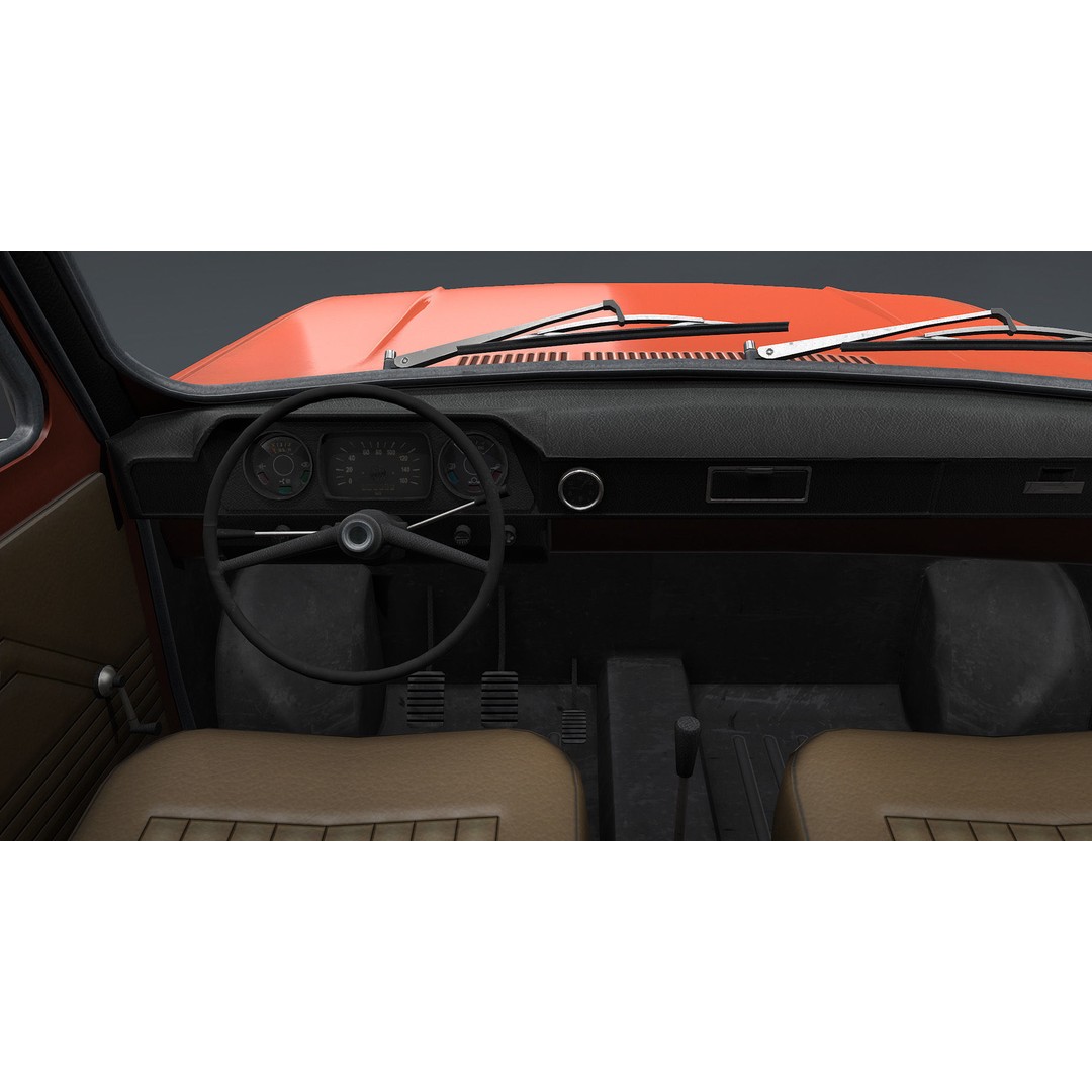 ZAZ-968 3D Model – Low Poly Retro Car, Game Ready FBX - View 8