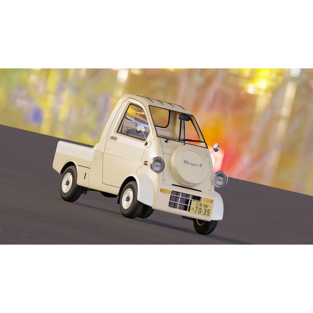Daihatsu Midget II 3D Model – Detailed PBR Game Asset, Blender, FBX, OBJ - View 16