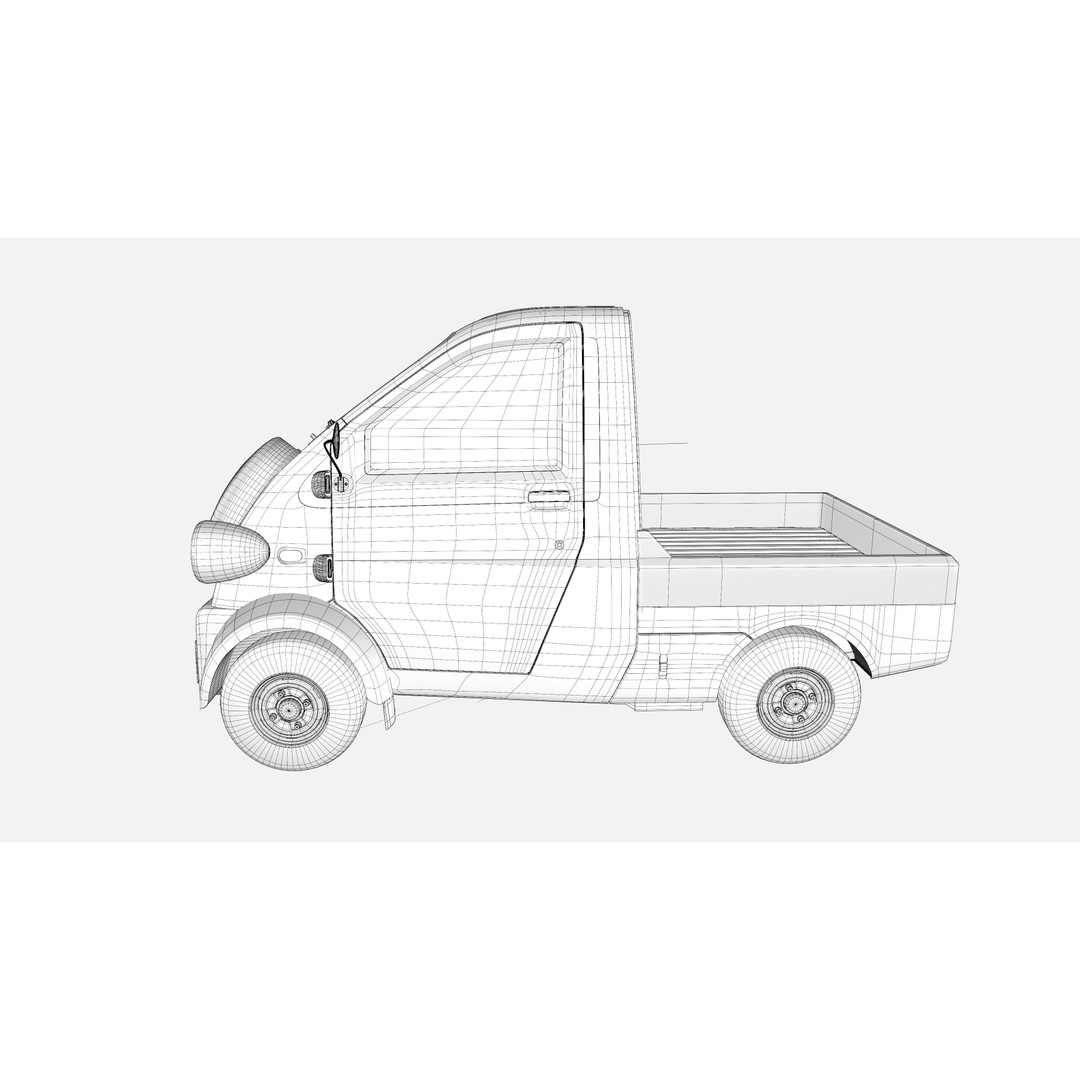 Daihatsu Midget II 3D Model – Detailed PBR Game Asset, Blender, FBX, OBJ - View 20