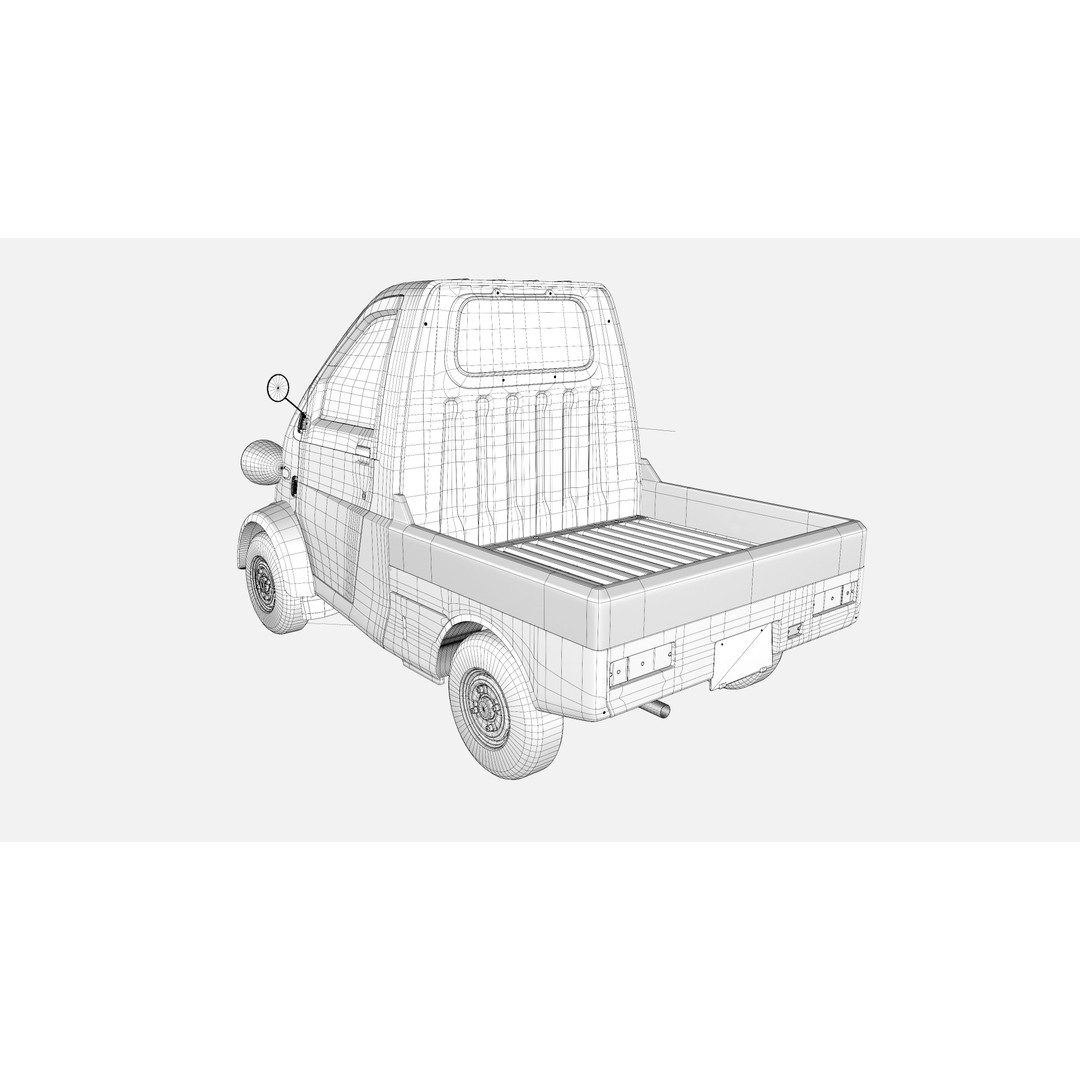 Daihatsu Midget II 3D Model – Detailed PBR Game Asset, Blender, FBX, OBJ - View 21