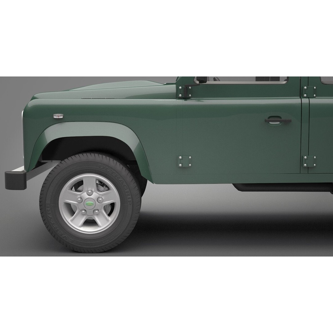 Land Rover Defender 110 3D Model – High Poly Game-Ready Asset, FBX, OBJ - View 16