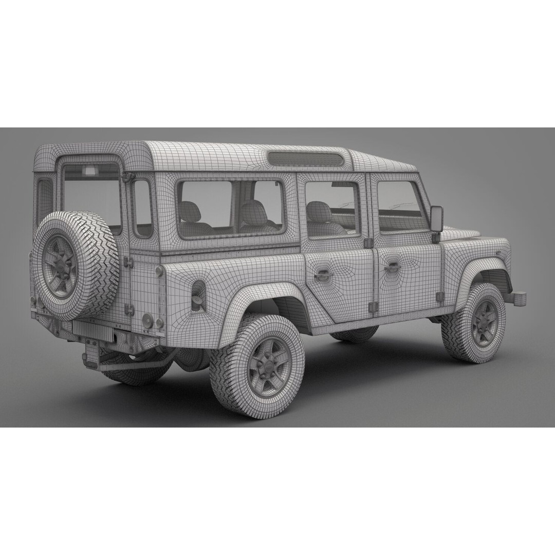 Land Rover Defender 110 3D Model – High Poly Game-Ready Asset, FBX, OBJ - View 23