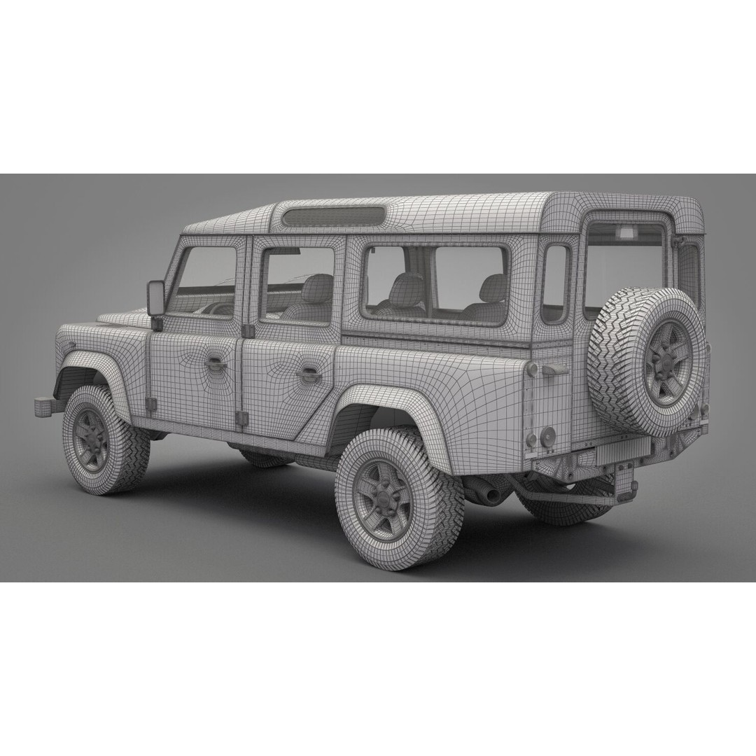 Land Rover Defender 110 3D Model – High Poly Game-Ready Asset, FBX, OBJ - View 24