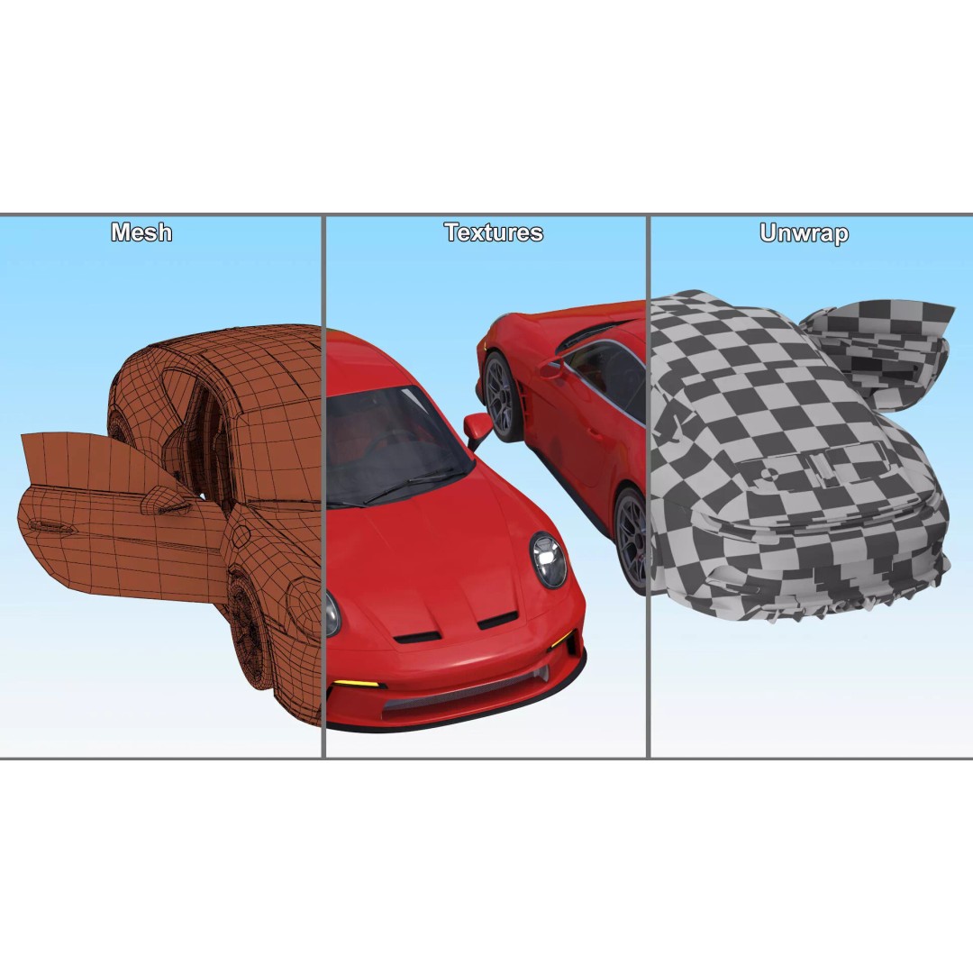 Ultra Fast Sport Coupe 3D Model – Simplified Design, PBR Textures, FBX - View 33