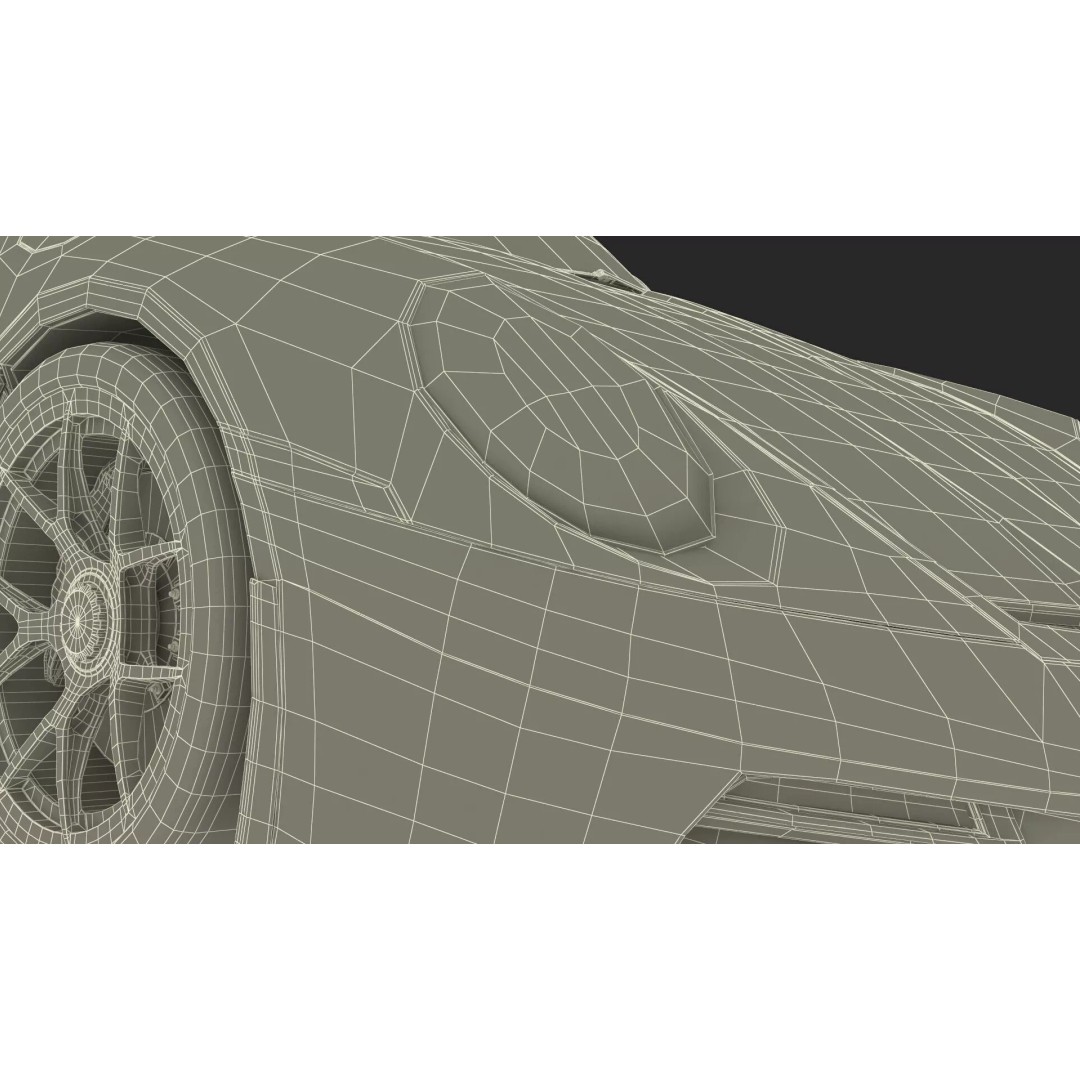 Ultra Fast Sport Coupe 3D Model – Simplified Design, PBR Textures, FBX - View 45