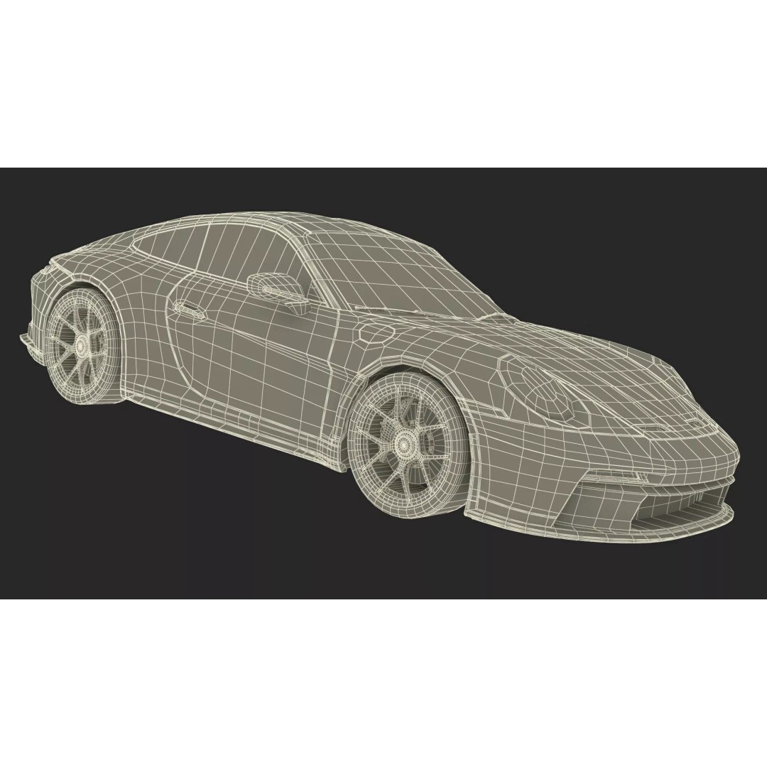 Ultra Fast Sport Coupe 3D Model – Simplified Design, PBR Textures, FBX - View 49