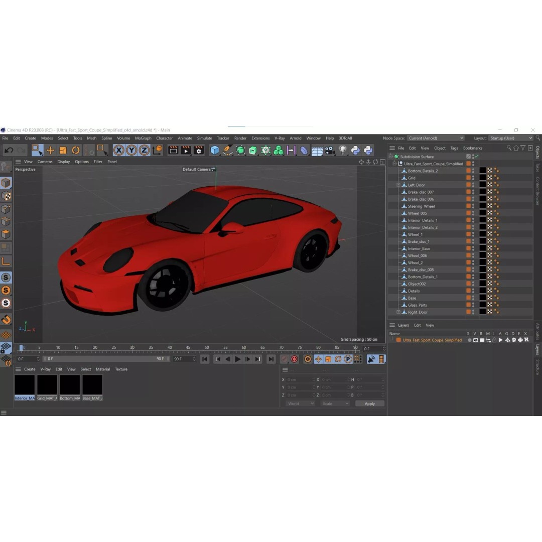 Ultra Fast Sport Coupe 3D Model – Simplified Design, PBR Textures, FBX - View 57