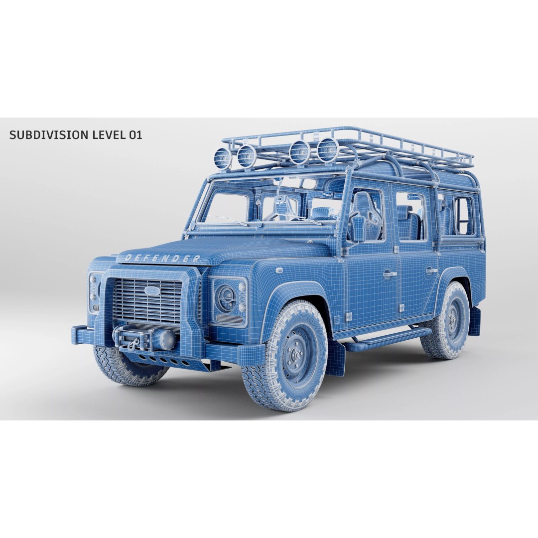 Land Rover Defender Works V8 Trophy 3D Model – PBR SUV Asset, FBX, Blender - View 19