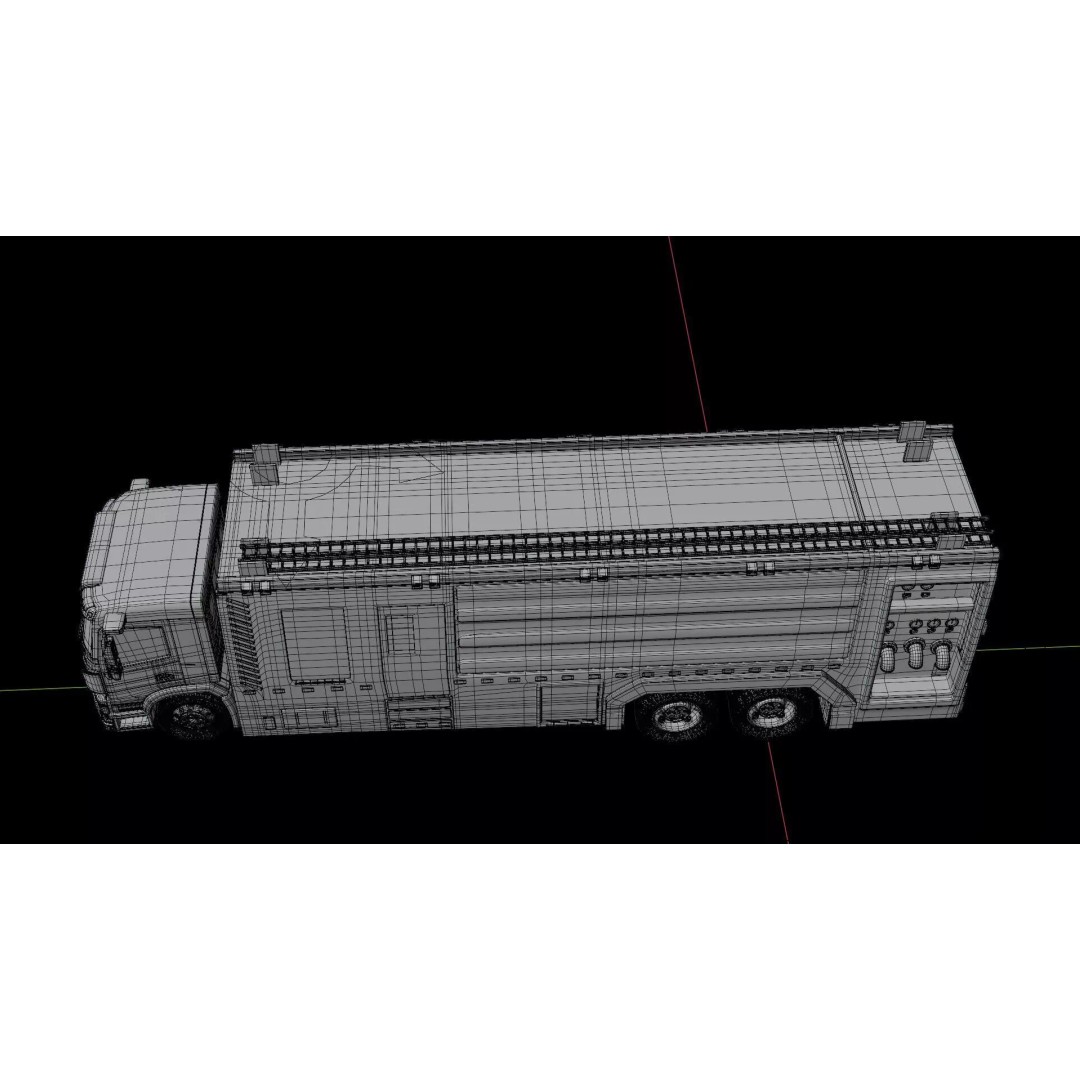 Volvo FMX Fire Truck 3D Model – High Poly Rigged Asset for Animation