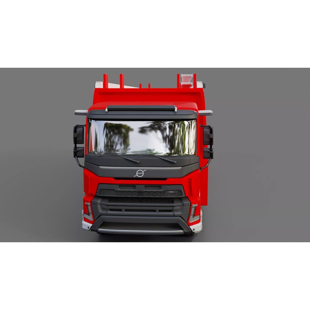 Volvo FMX Fire Truck 3D Model – High Poly Rigged Asset for Animation - View 25