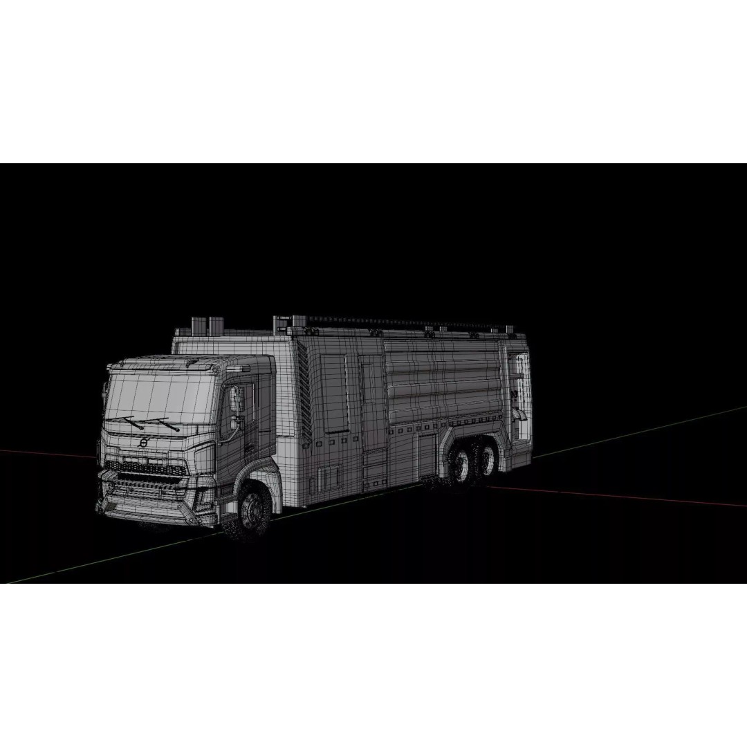 Volvo FMX Fire Truck 3D Model – High Poly Rigged Asset for Animation - View 26