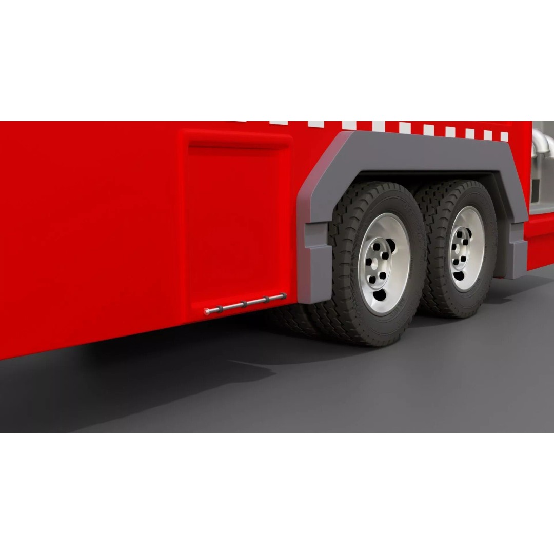 Volvo FMX Fire Truck 3D Model – High Poly Rigged Asset for Animation - View 7