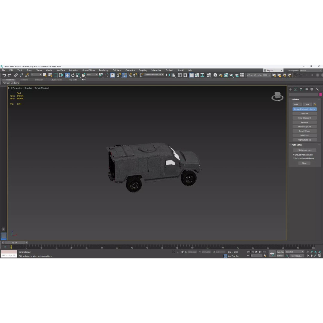 Lenco BearCat G4 Tactical Armored Vehicle 3D Model – High Poly PBR Asset, FBX - View 12