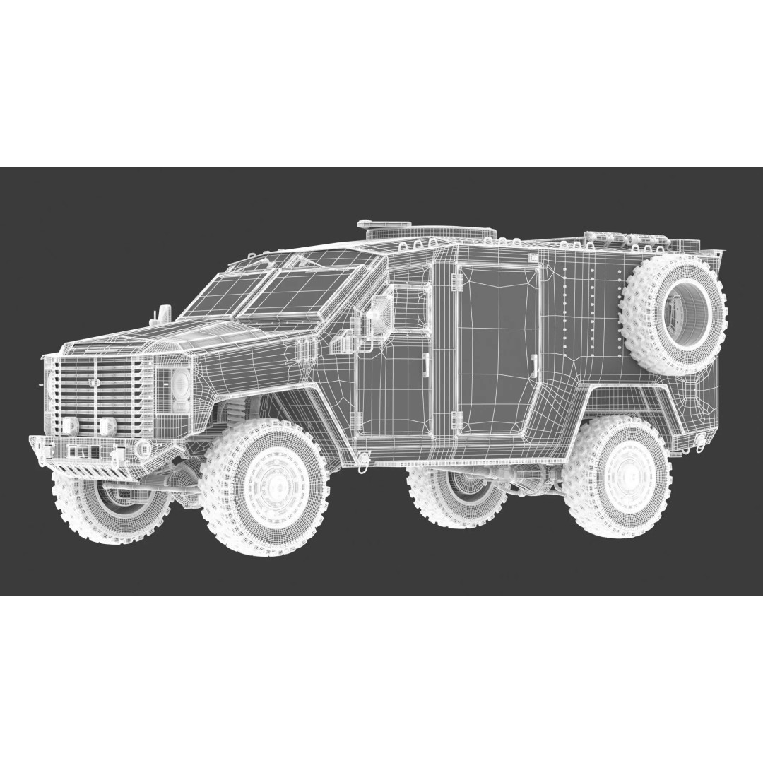 Lenco BearCat G4 Tactical Armored Vehicle 3D Model – High Poly PBR Asset, FBX - View 4