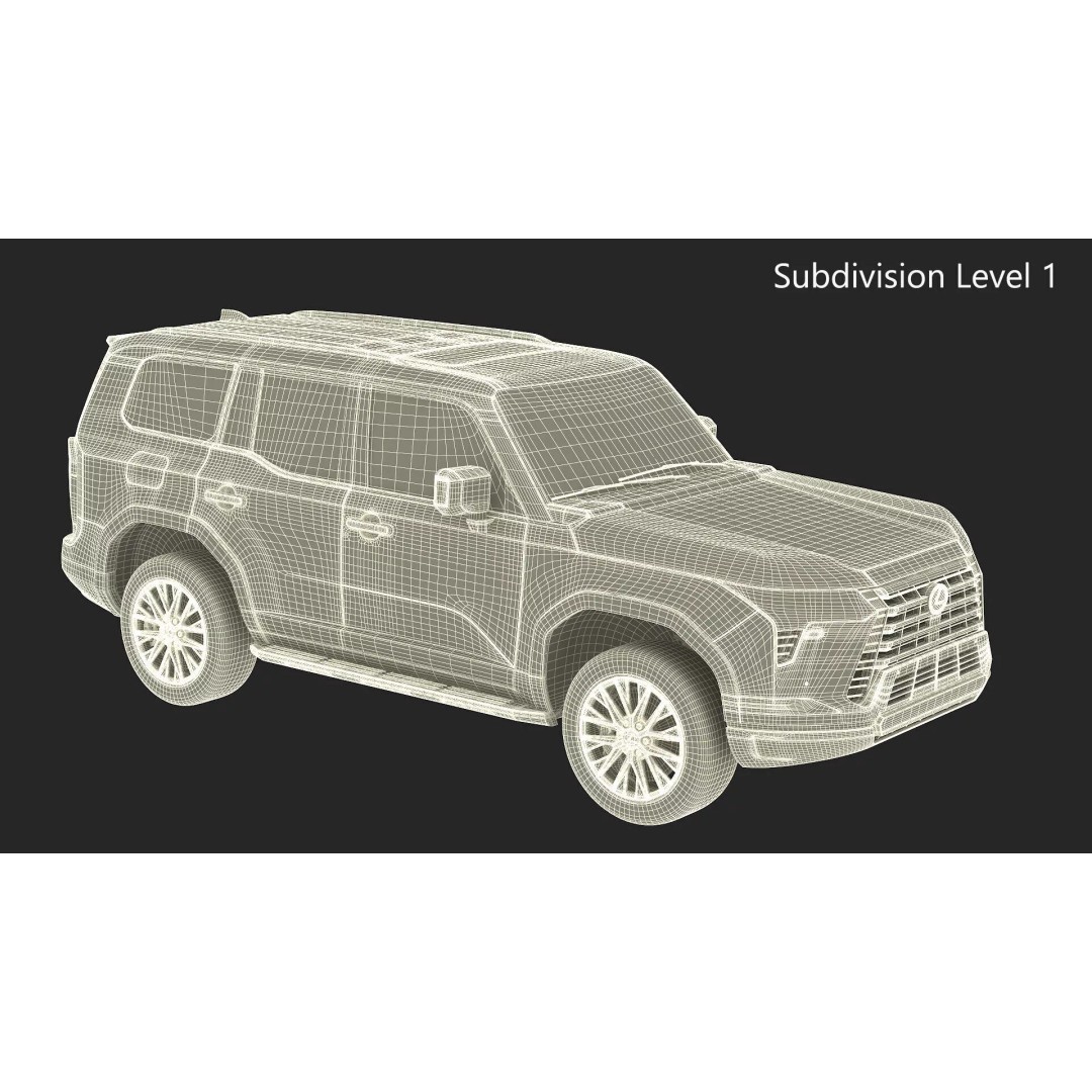 Lexus GX 550 Premium 2024 Gray Rigged 3D Model – High Poly SUV Asset - View 25