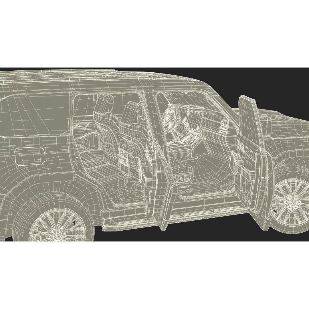 Lexus GX 550 Premium 2024 Gray Rigged 3D Model – High Poly SUV Asset - View 30