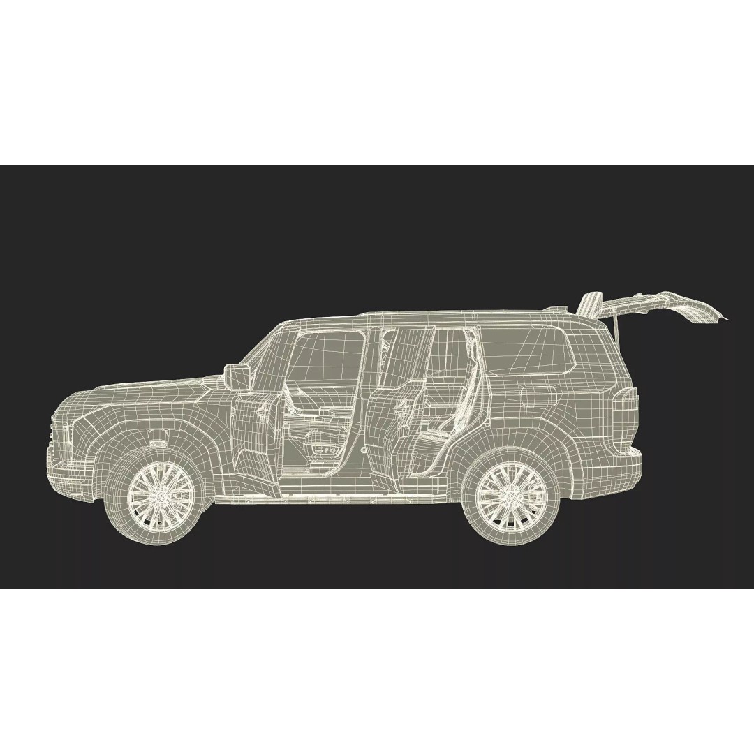 Lexus GX 550 Premium 2024 Gray Rigged 3D Model – High Poly SUV Asset - View 32