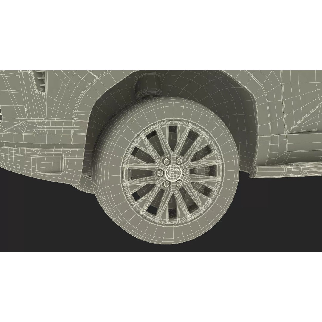 Lexus GX 550 Premium 2024 Gray Rigged 3D Model – High Poly SUV Asset - View 35