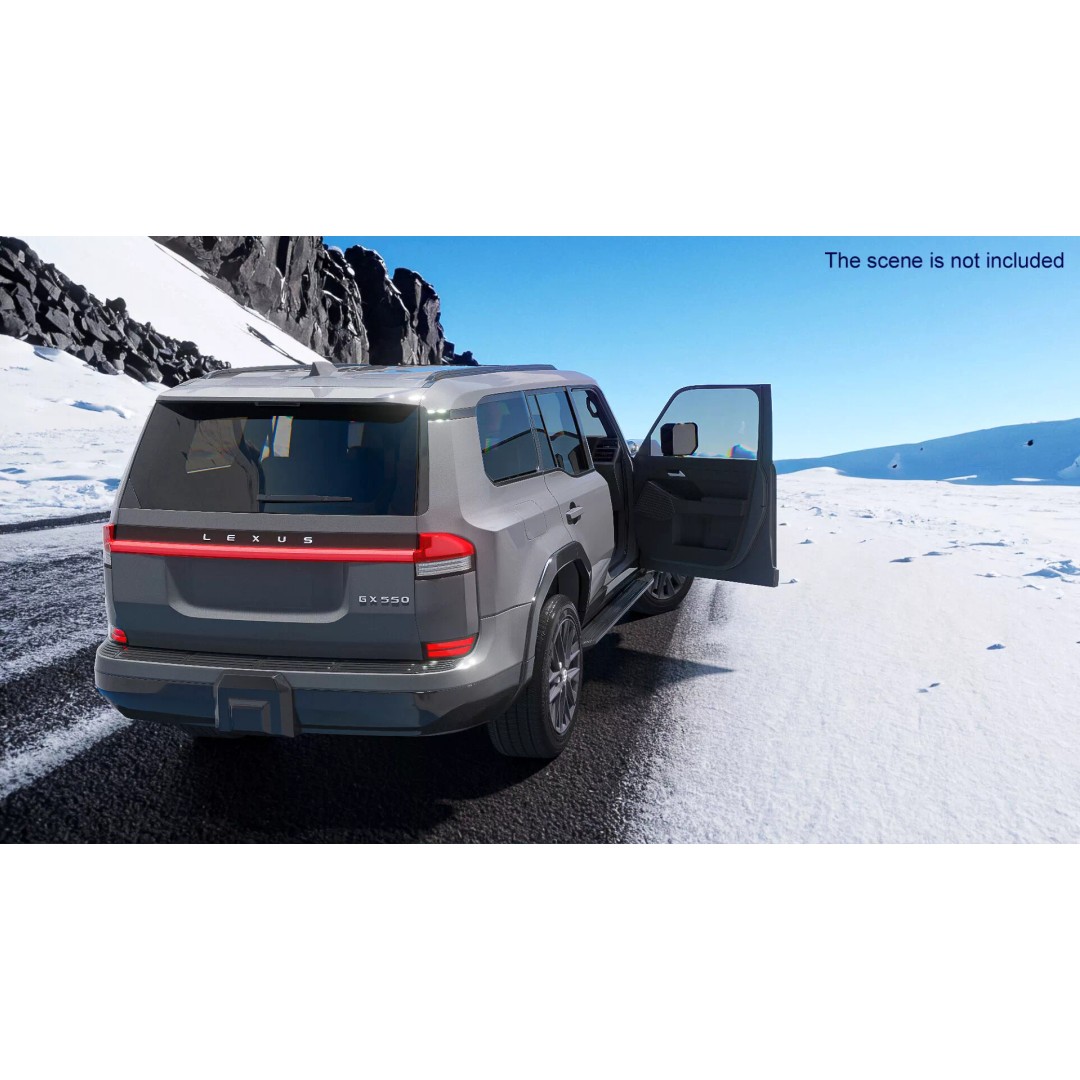 Lexus GX 550 Premium 2024 Gray Rigged 3D Model – High Poly SUV Asset - View 4