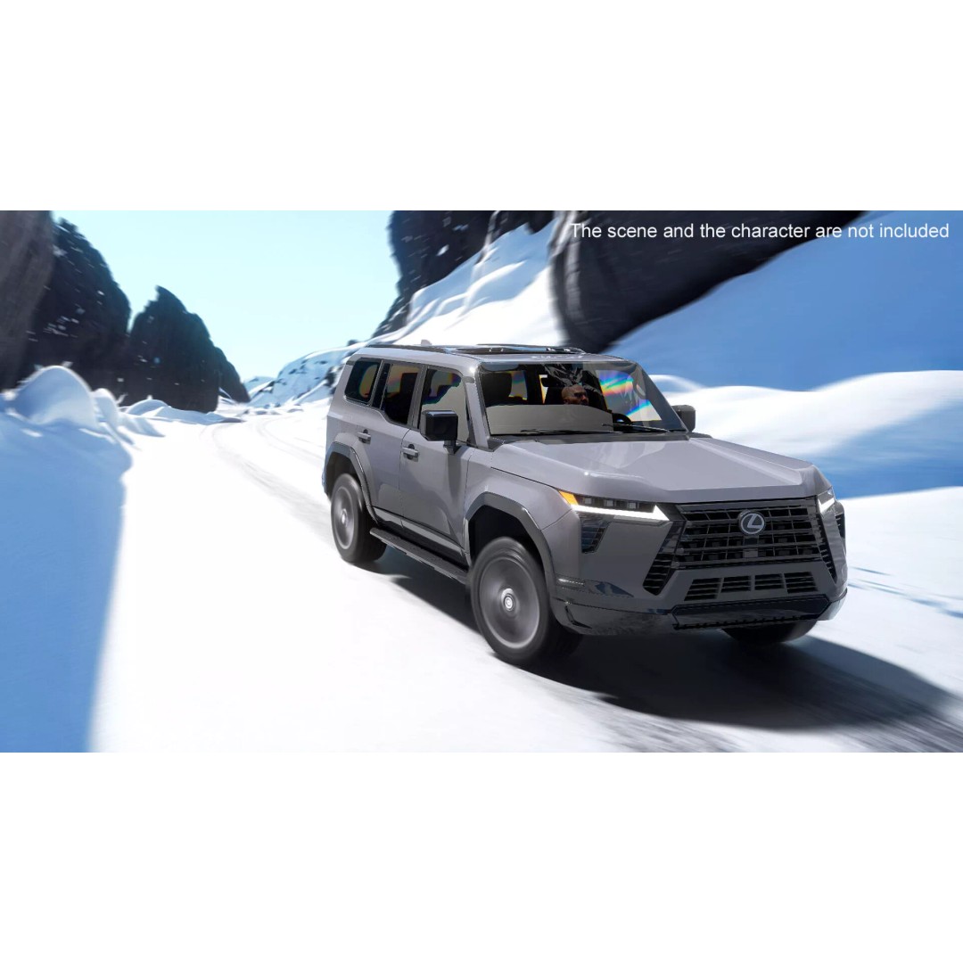 Lexus GX 550 Premium 2024 Gray Rigged 3D Model – High Poly SUV Asset - View 5