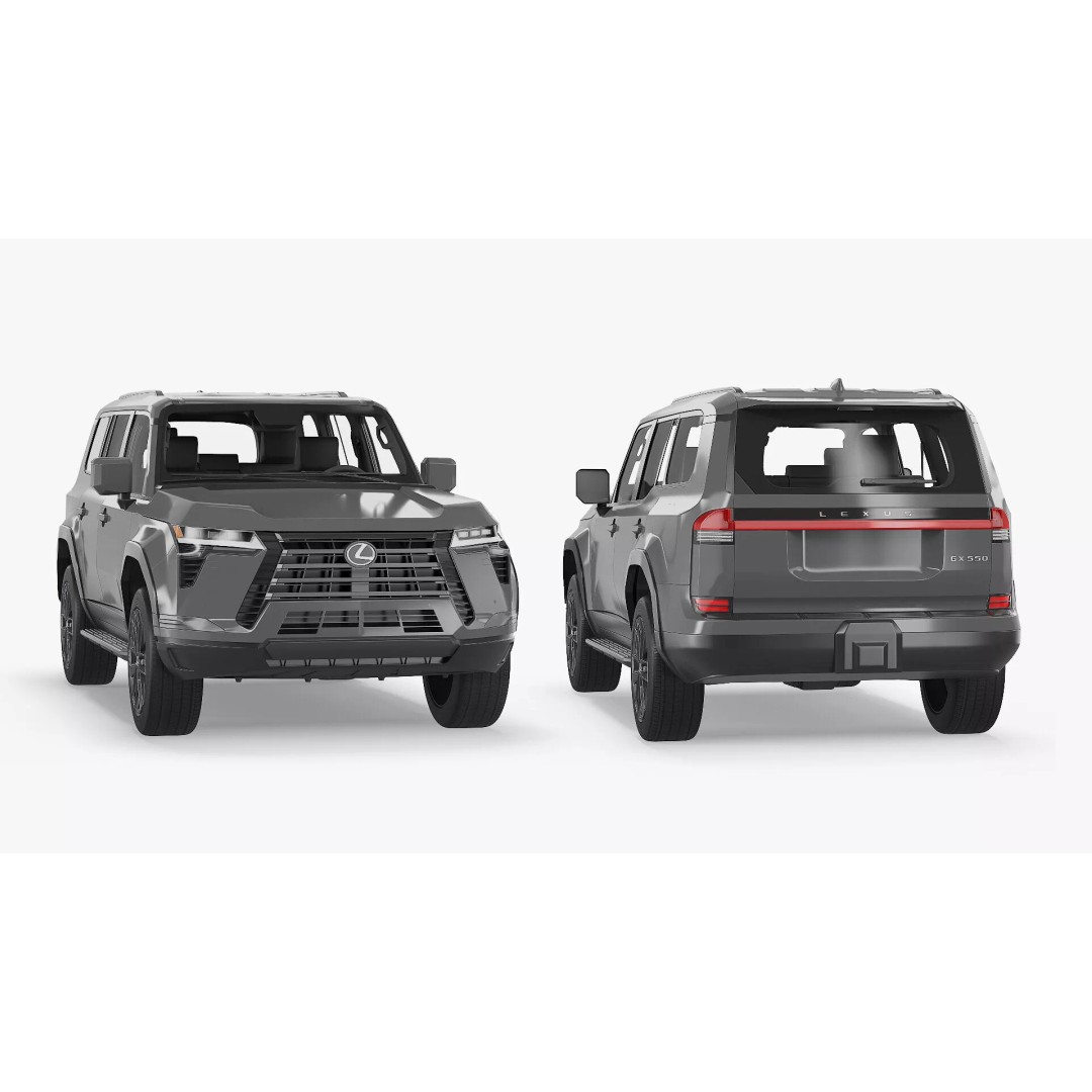 Lexus GX 550 Premium 2024 Gray Rigged 3D Model – High Poly SUV Asset - View 8