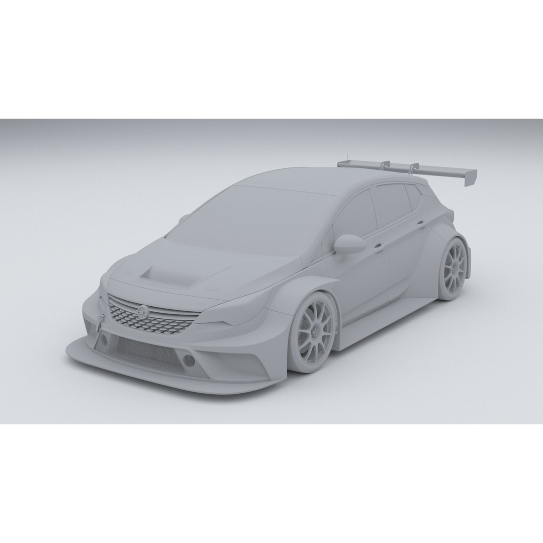 Opel Astra TCR 2016 3D Model – High Poly Racing Car Asset, FBX, OBJ - View 13