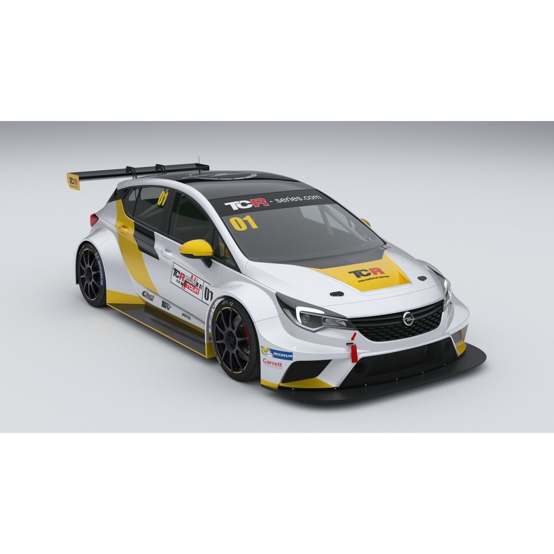 Opel Astra TCR 2016 3D Model – High Poly Racing Car Asset, FBX, OBJ - View 3