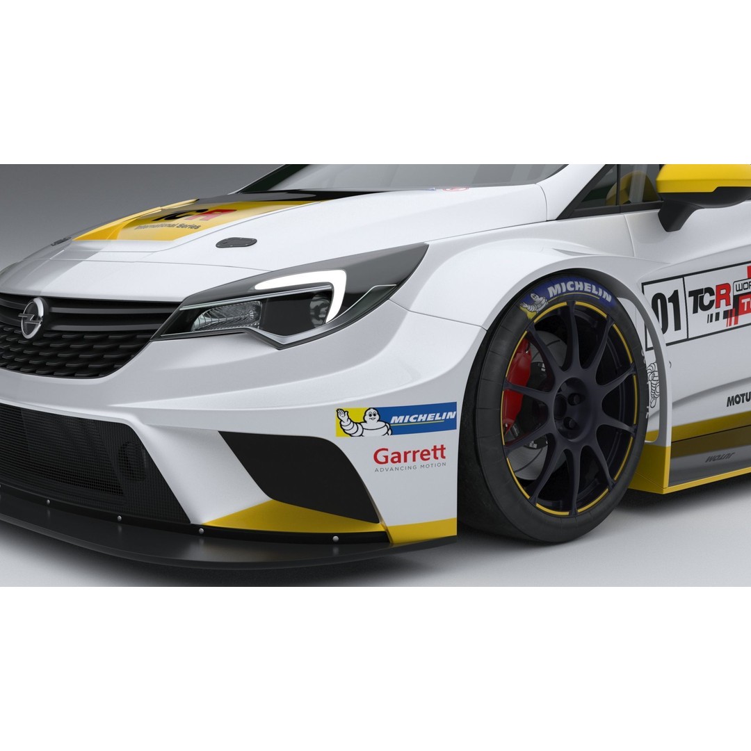 Opel Astra TCR 2016 3D Model – High Poly Racing Car Asset, FBX, OBJ - View 6