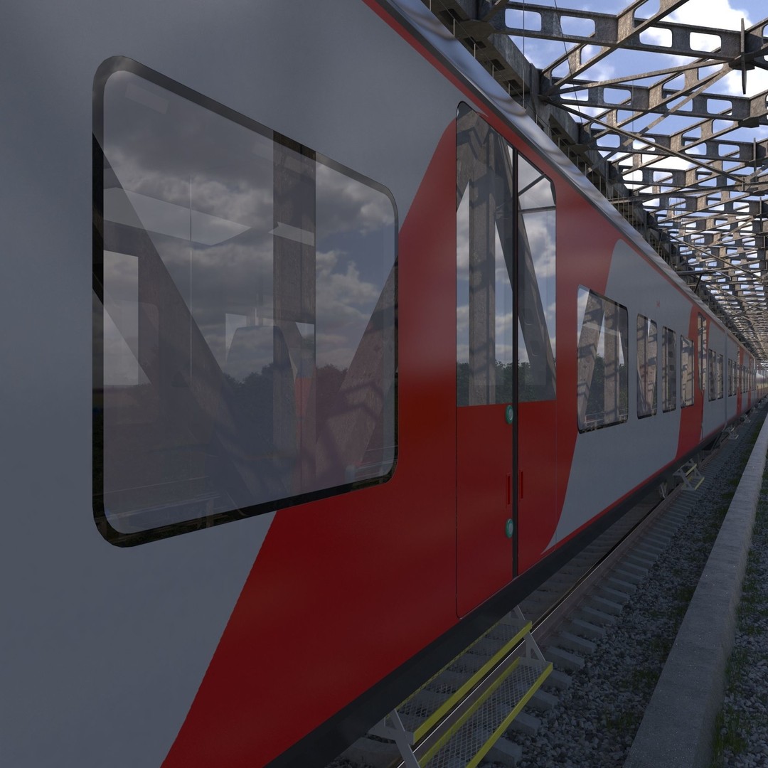Siemens Desiro Rus 3D Model – High Detail Electric Train, FBX, OBJ - View 15