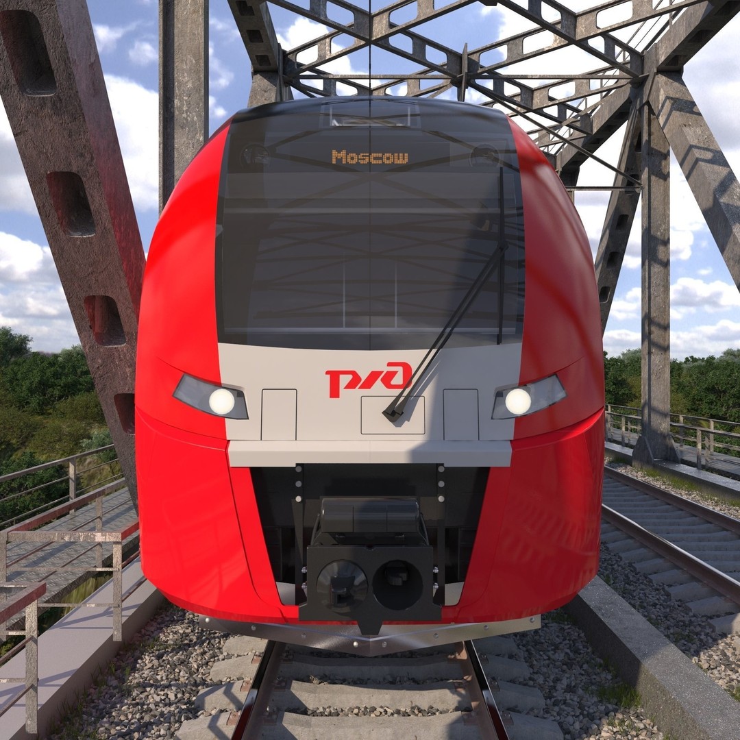 Siemens Desiro Rus 3D Model – High Detail Electric Train, FBX, OBJ - View 22