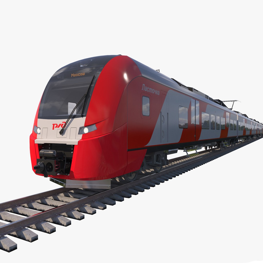Siemens Desiro Rus 3D Model – High Detail Electric Train, FBX, OBJ - View 3