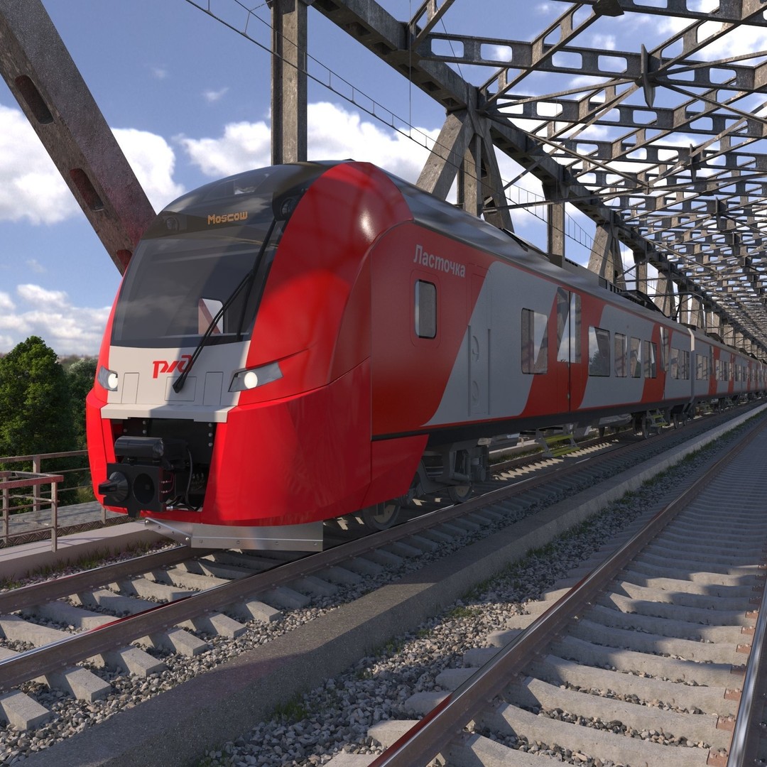Siemens Desiro Rus 3D Model – High Detail Electric Train, FBX, OBJ - View 4