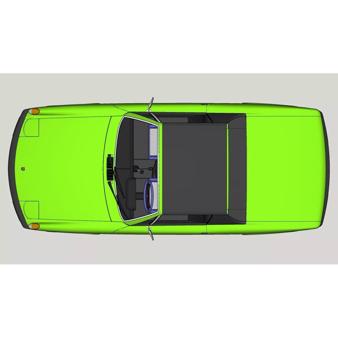 Porsche 914 3D Model – Classic Sports Car, Game-Ready FBX, OBJ