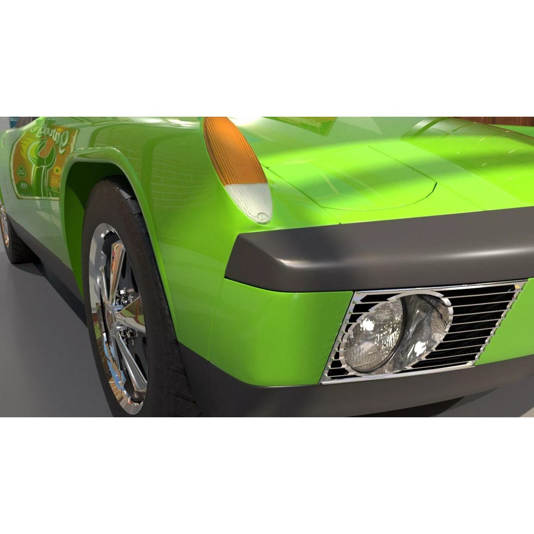 Porsche 914 3D Model – Classic Sports Car, Game-Ready FBX, OBJ - View 12