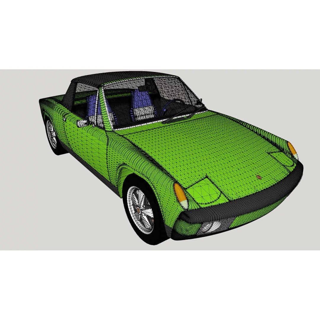 Porsche 914 3D Model – Classic Sports Car, Game-Ready FBX, OBJ - View 18