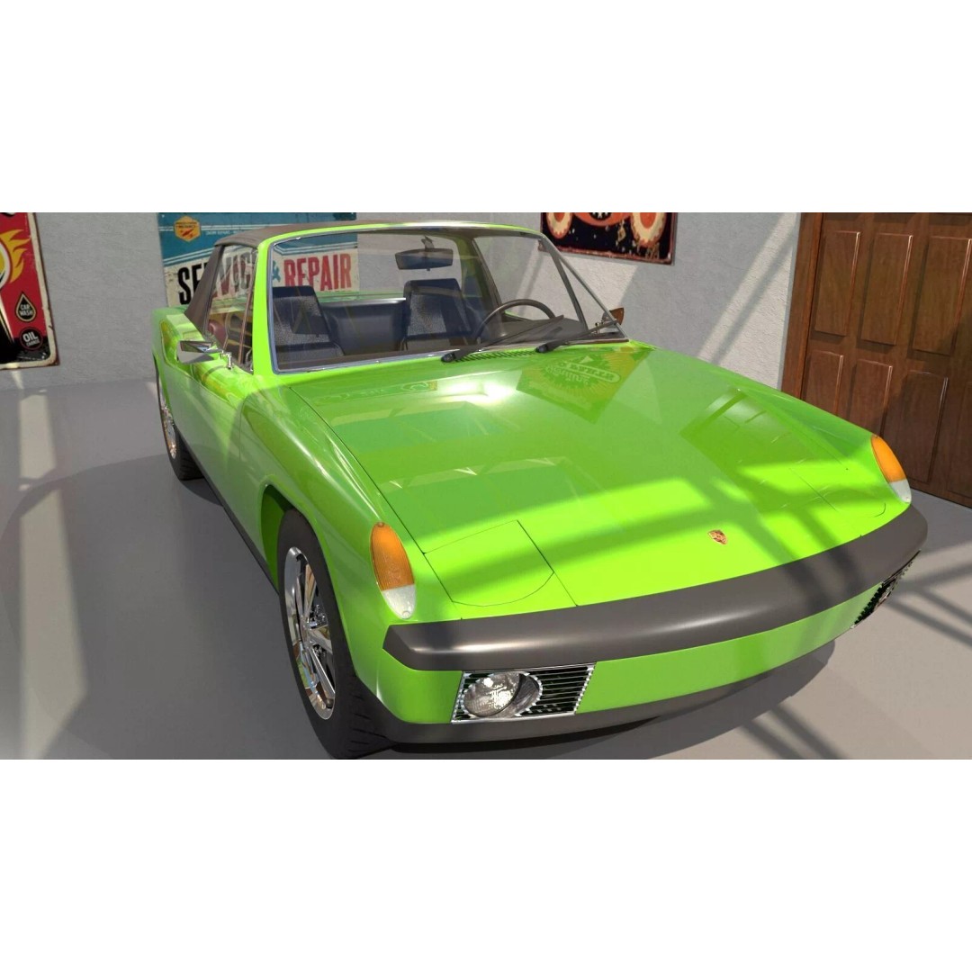 Porsche 914 3D Model – Classic Sports Car, Game-Ready FBX, OBJ - View 2