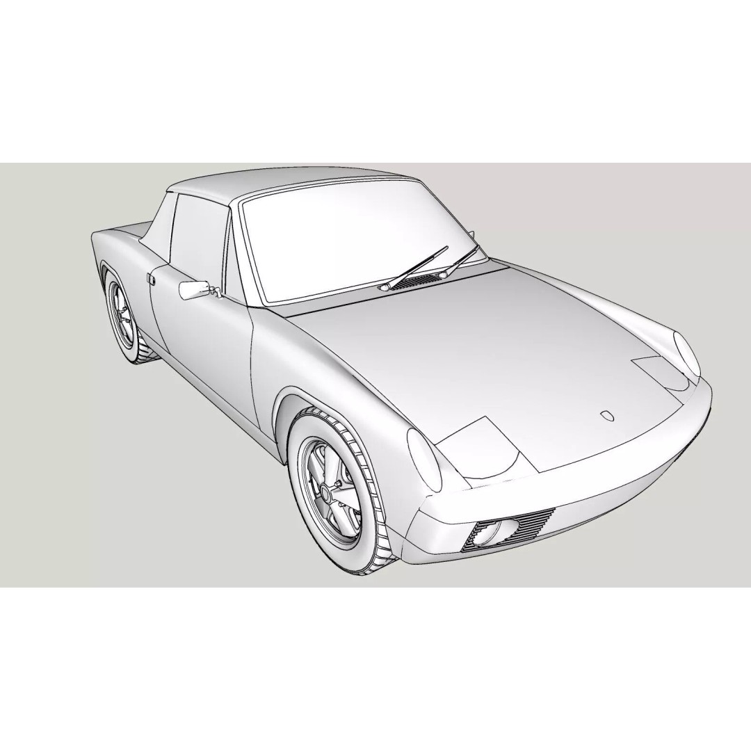 Porsche 914 3D Model – Classic Sports Car, Game-Ready FBX, OBJ - View 20