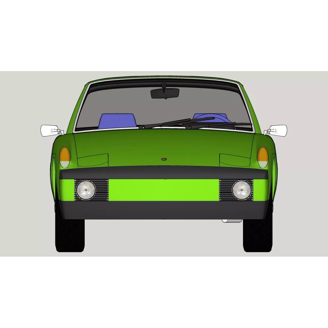 Porsche 914 3D Model – Classic Sports Car, Game-Ready FBX, OBJ - View 21