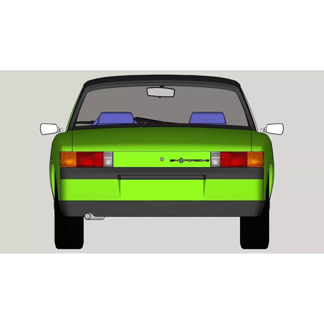 Porsche 914 3D Model – Classic Sports Car, Game-Ready FBX, OBJ - View 22