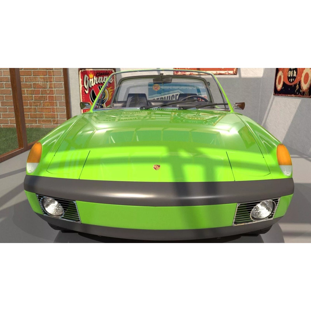 Porsche 914 3D Model – Classic Sports Car, Game-Ready FBX, OBJ - View 6