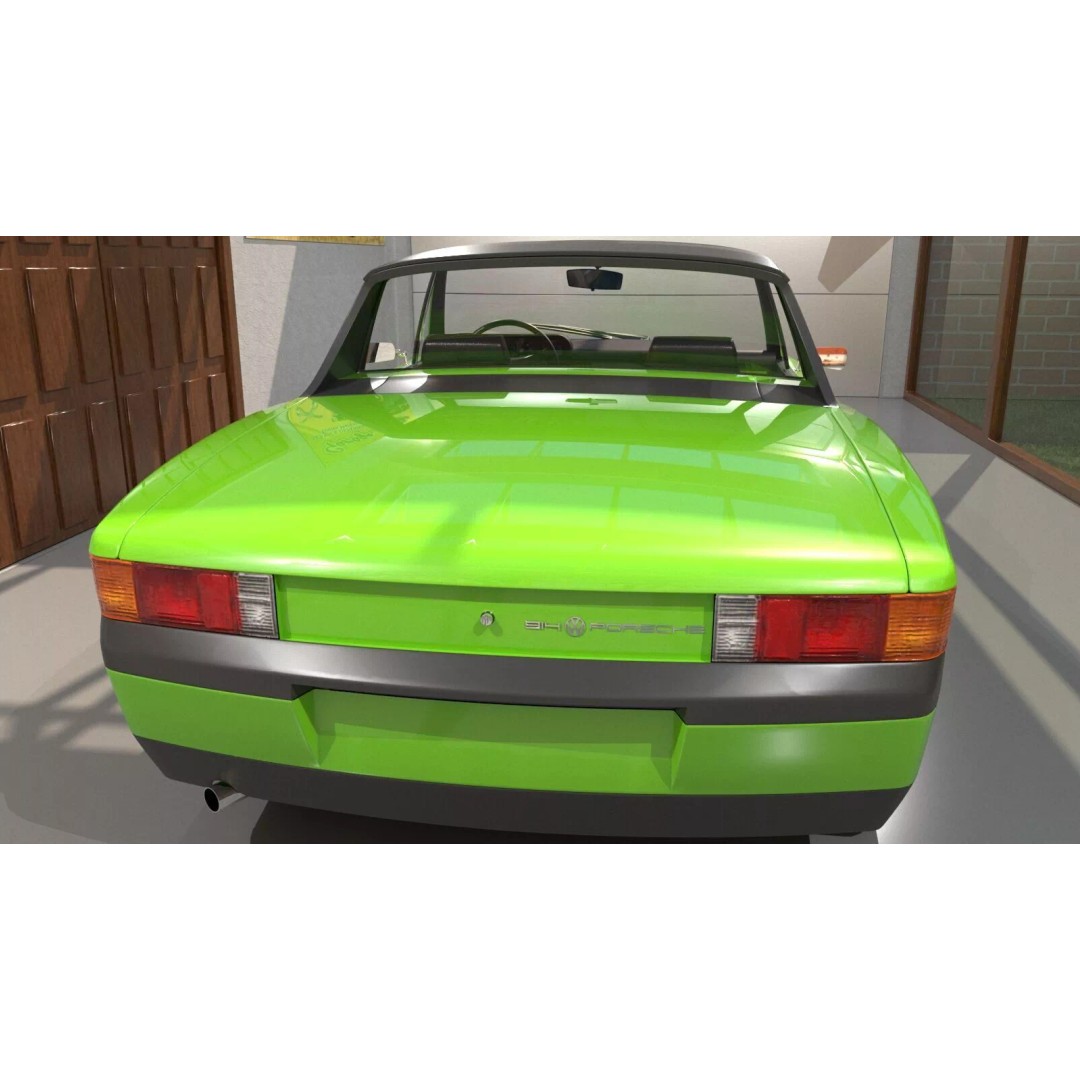Porsche 914 3D Model – Classic Sports Car, Game-Ready FBX, OBJ - View 7