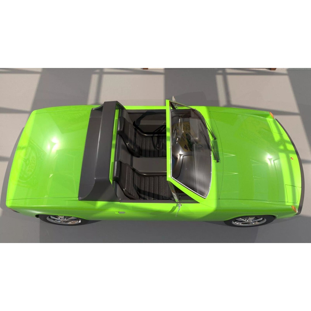 Porsche 914 3D Model – Classic Sports Car, Game-Ready FBX, OBJ - View 8