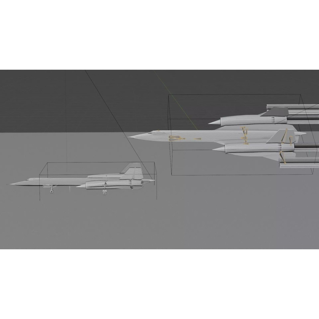 Lockheed SR-71 Blackbird 3D Model – Low Poly Rigged Aircraft, FBX - View 15