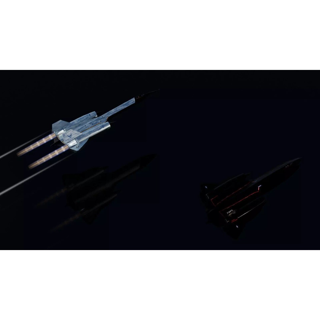 Lockheed SR-71 Blackbird 3D Model – Low Poly Rigged Aircraft, FBX - View 17