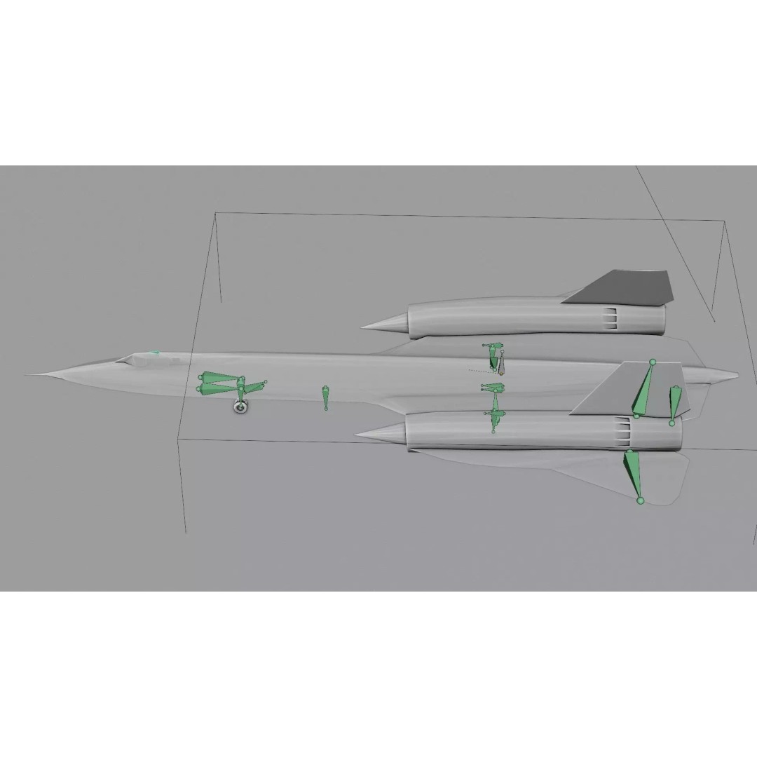 Lockheed SR-71 Blackbird 3D Model – Low Poly Rigged Aircraft, FBX - View 18
