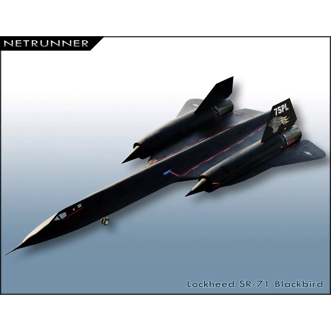 Lockheed SR-71 Blackbird 3D Model – Low Poly Rigged Aircraft, FBX - View 2