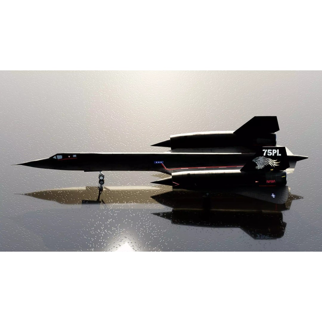 Lockheed SR-71 Blackbird 3D Model – Low Poly Rigged Aircraft, FBX - View 3