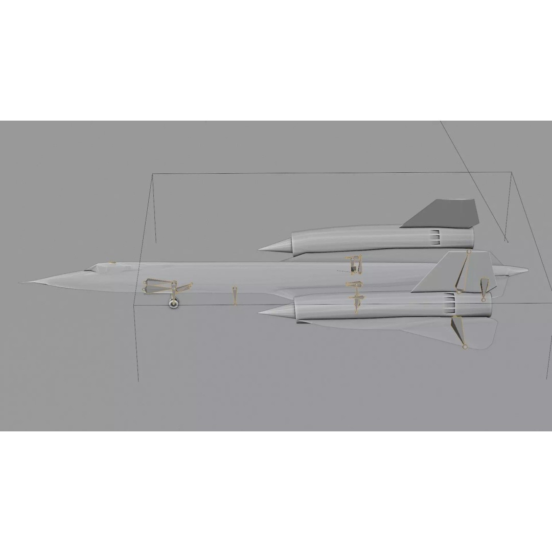 Lockheed SR-71 Blackbird 3D Model – Low Poly Rigged Aircraft, FBX - View 4