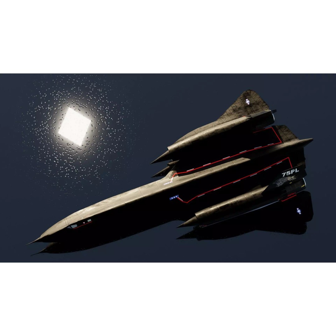 Lockheed SR-71 Blackbird 3D Model – Low Poly Rigged Aircraft, FBX - View 9